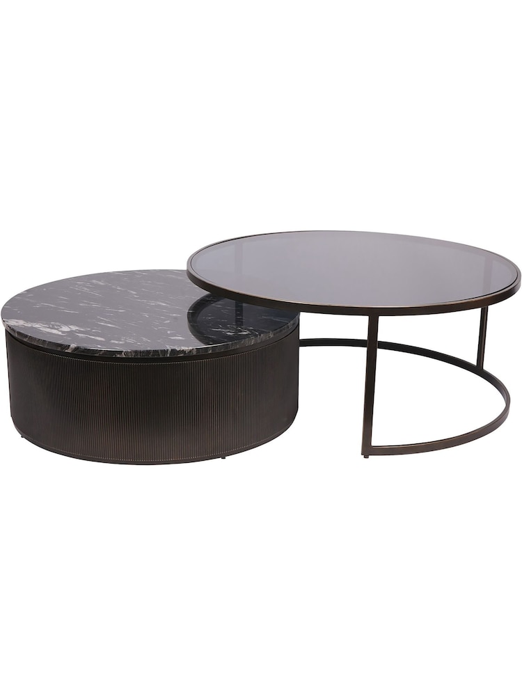 Libra Interiors Set of 2 Black Belvedere Nesting Coffee Table - Image 2 of 6 Libra Interiors Set of 2 Black Belvedere Nesting Coffee Table - Image 2 of 6