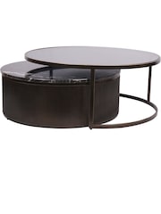 Libra Interiors Set of 2 Black Belvedere Nesting Coffee Table - Image 4 of 6