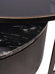 Libra Interiors Set of 2 Black Belvedere Nesting Coffee Table - Image 5 of 6