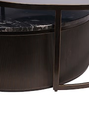 Libra Interiors Set of 2 Black Belvedere Nesting Coffee Table - Image 6 of 6