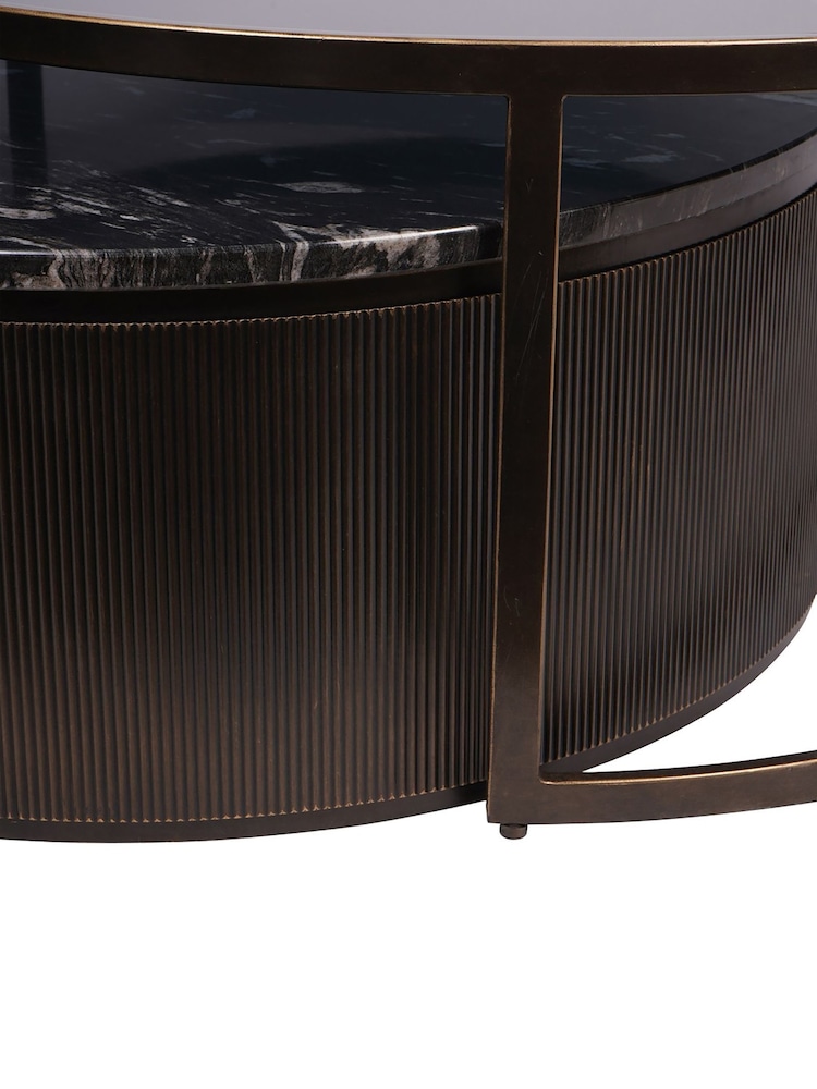 Libra Interiors Set of 2 Black Belvedere Nesting Coffee Table - Image 6 of 6 Libra Interiors Set of 2 Black Belvedere Nesting Coffee Table - Image 6 of 6
