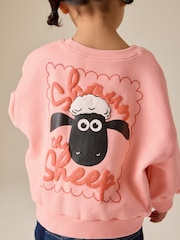 Coral Pink Shaun the Sheep Crew Neck Sweatshirt (9mths-7yrs) - Image 1 of 8