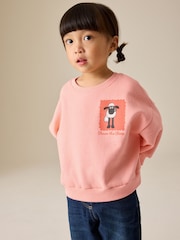 Coral Pink Shaun the Sheep Crew Neck Sweatshirt (9mths-7yrs) - Image 2 of 8