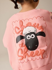 Coral Pink Shaun the Sheep Crew Neck Sweatshirt (9mths-7yrs) - Image 4 of 8