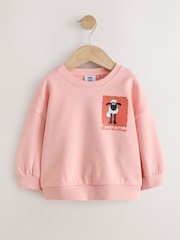 Coral Pink Shaun the Sheep Crew Neck Sweatshirt (9mths-7yrs) - Image 5 of 8