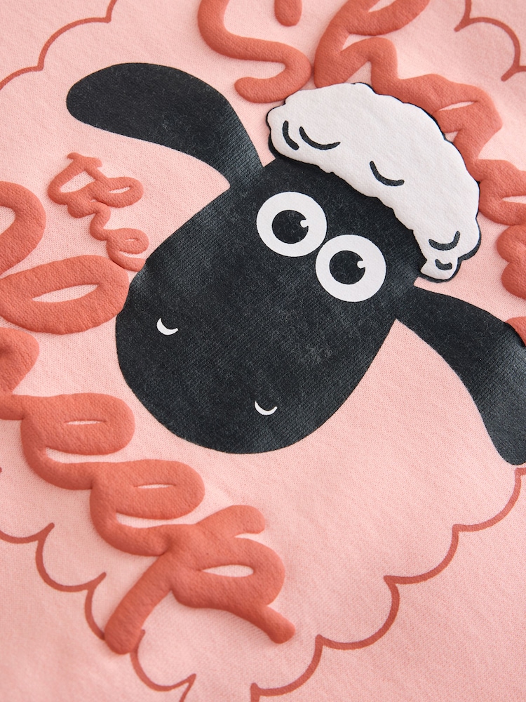 Coral Pink Shaun the Sheep Crew Neck Sweatshirt (9mths-7yrs) - Image 8 of 8 Coral Pink Shaun the Sheep Crew Neck Sweatshirt (9mths-7yrs) - Image 8 of 8