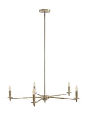 Libra Interiors Antique Brass Blythe 5 Light Brass Chandelier - Image 2 of 2