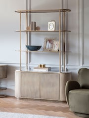 Libra Interiors Aged Gold Effect Belvedere Aged gold effect Shelving Unit With Storage - Image 1 of 4