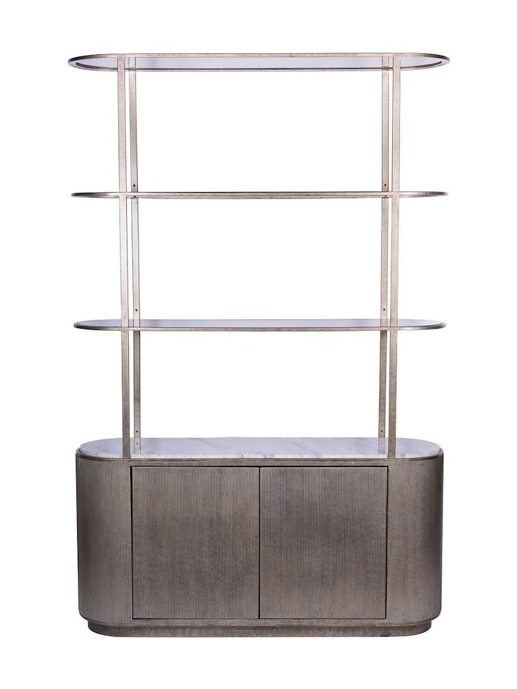 Libra Interiors Aged Gold Effect Belvedere Aged gold effect Shelving Unit With Storage - Image 4 of 4