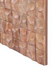 Libra Interiors Natural Carved Wooden Mosaic Geometric Wall Art 90x90cm - Image 5 of 5