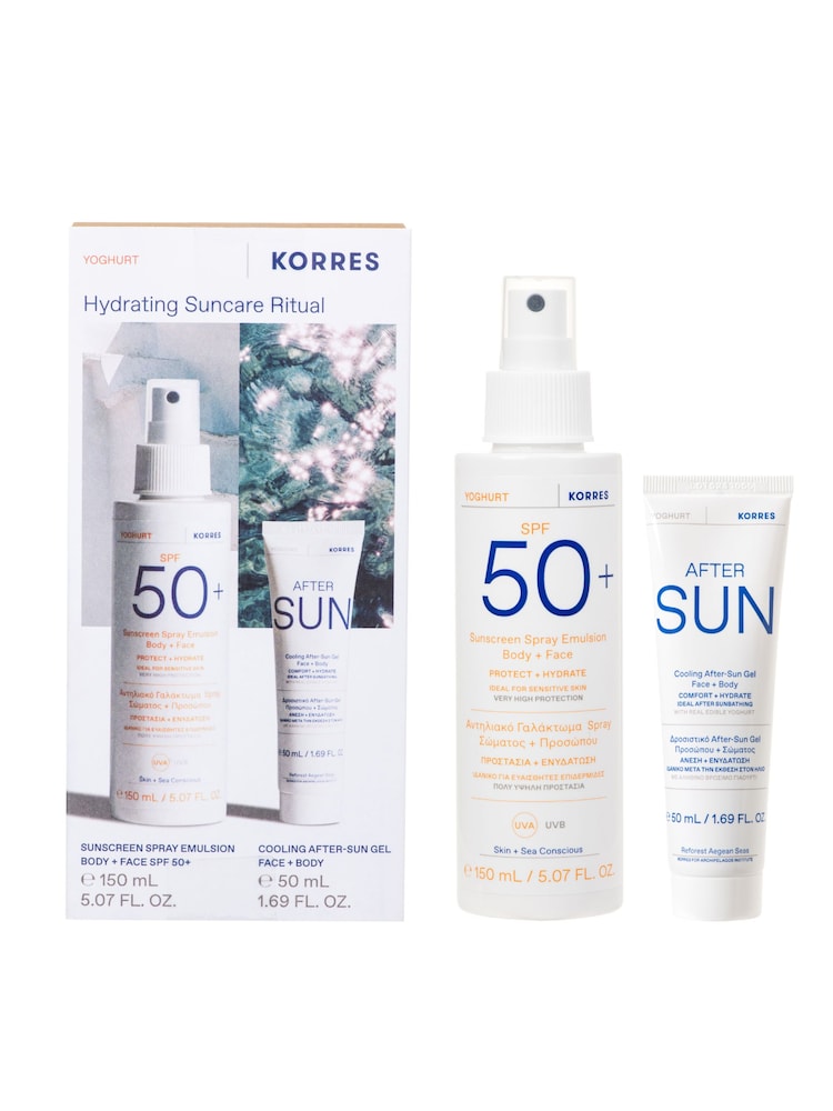 Korres Hydrating Suncare Ritual Yogurt Spray Sunscreen SPF 50 150ml  After Sun 50ml - Image 2 of 4