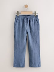 Көк - 100% Linen Pull On Trousers (3-16yrs) - 4суретінің 1 суреті