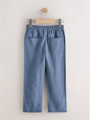 Көк - 100% Linen Pull On Trousers (3-16yrs) - 4суретінің 2 суреті