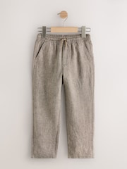 Сары қоңыр - 100% Linen Pull On Trousers (3-16yrs) - 4суретінің 1 суреті