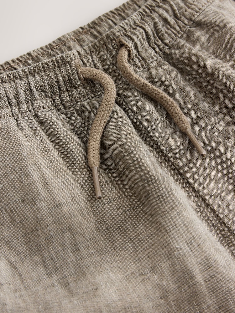 Сары қоңыр - 100% Linen Pull On Trousers (3-16yrs) - 4суретінің 4 суреті