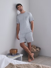 Grey Short Sleeve Jersey Pyjamas Set - Image 2 of 6