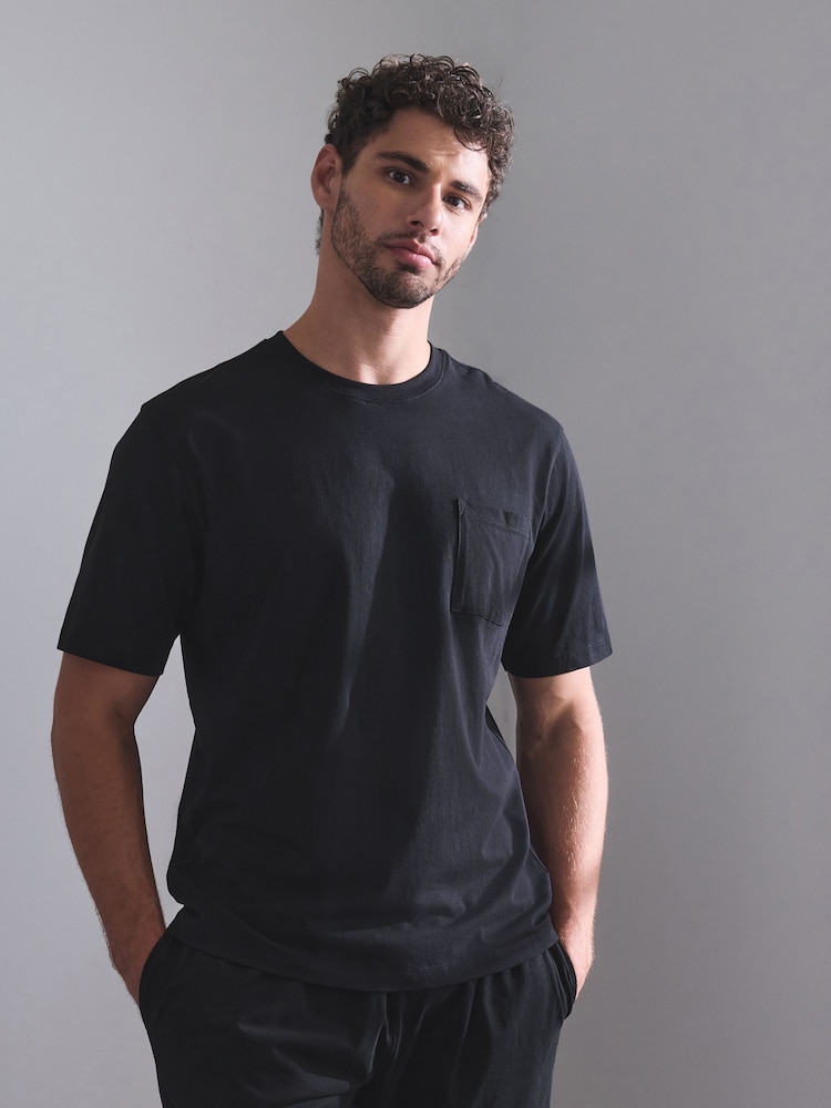Black Short Sleeve Jersey Pyjamas Set - Image 2 of 10