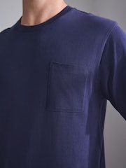 Tünd göy - qısaqol formalı Pyjamas Set - 7şəkildən 5 şəkil