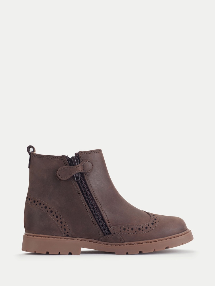 Start Rite Brown Patent Leather Zip-Up Chelsea Boots - Image 1 of 6 Start Rite Brown Patent Leather Zip-Up Chelsea Boots - Image 1 of 6