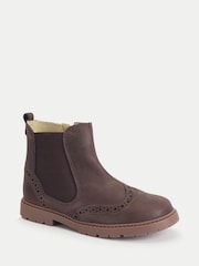 Start Rite Brown Patent Leather Zip-Up Chelsea Boots - Image 3 of 6