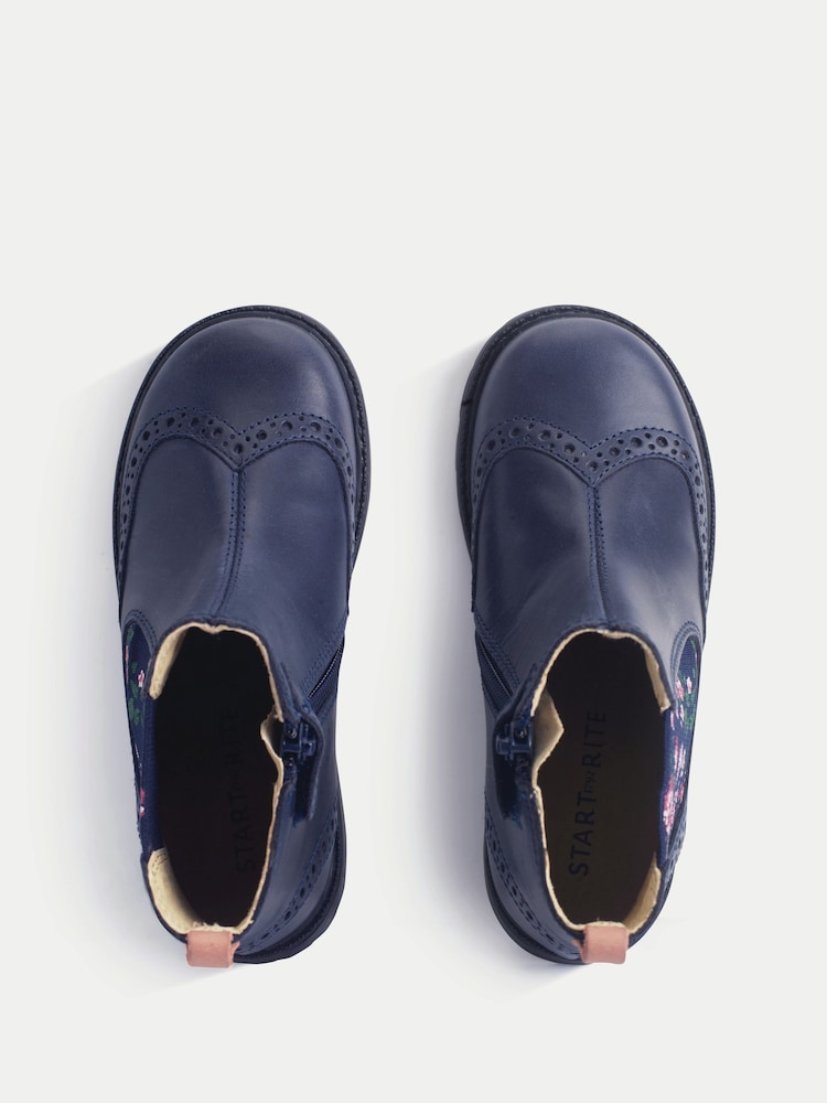 Start Rite Blue Patent Leather Zip-Up Chelsea Boots - Image 6 of 6 Start Rite Blue Patent Leather Zip-Up Chelsea Boots - Image 6 of 6