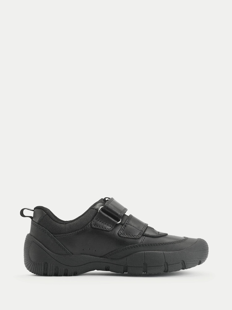 Start-Rite Black Quad Twin Rip-Tape Tough Scuff-Resistant School Shoes - Image 1 of 6 Start-Rite Black Quad Twin Rip-Tape Tough Scuff-Resistant School Shoes - Image 1 of 6