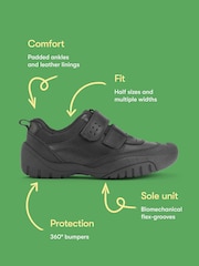 Start-Rite Black Quad Twin Rip-Tape Tough Scuff-Resistant School Shoes - Image 9 of 9