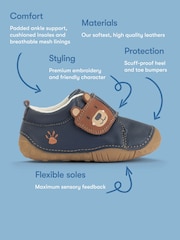 Start-Rite Blue Bear Hug Babies Rip-Tape Closed Pre-Walker Shoes With Bear Motif - Image 8 of 8