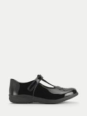 Start-Rite Black Gem Rip-Tape T-Bar Smart School Shoes With Heart Gem Detail - Image 1 of 6