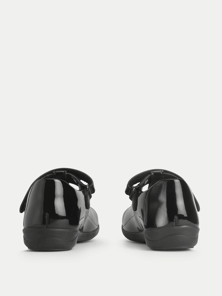 Start-Rite Black Gem Rip-Tape T-Bar Smart School Shoes With Heart Gem Detail - Image 6 of 6 Start-Rite Black Gem Rip-Tape T-Bar Smart School Shoes With Heart Gem Detail - Image 6 of 6