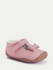 Start-Rite Pink Wiggle T-Bar Ript-Tape Baby Pre-Walker With Bow Detail - Image 3 of 6