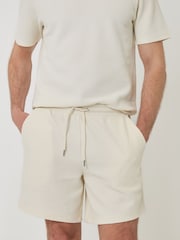 Threadbare Cream Ribbed Shorts - Image 4 of 4