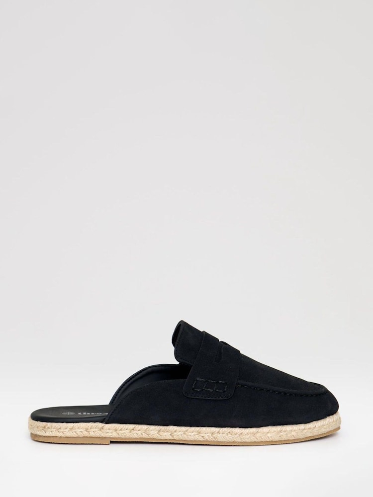 Negro - Threadbare Faux Suede Penny Loafer Sandals - Imagen 1 de 4