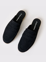 Negro - Threadbare Faux Suede Penny Loafer Sandals - Imagen 2 de 4