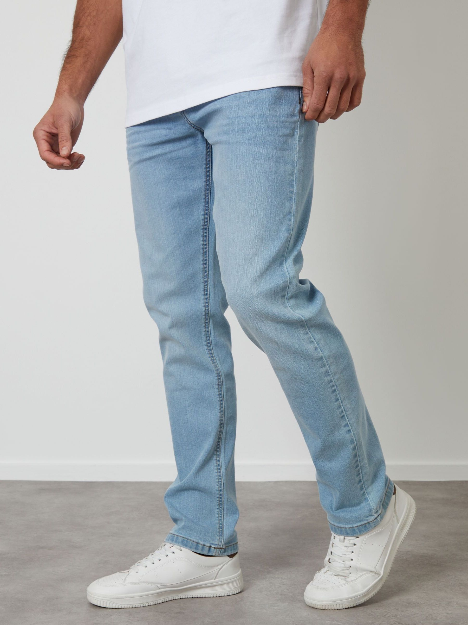 Threadbare Men's Blue The Everyday Slim Fit Jeans In Bleach Wash - Image 2