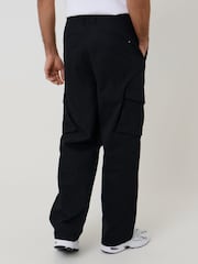 Threadbare Black Baggy Fit Stretch Cotton Cargo Trousers - Image 2 of 6