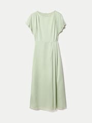 Jigsaw Green Cap Sleeve Satin Dress - Image 7 of 7