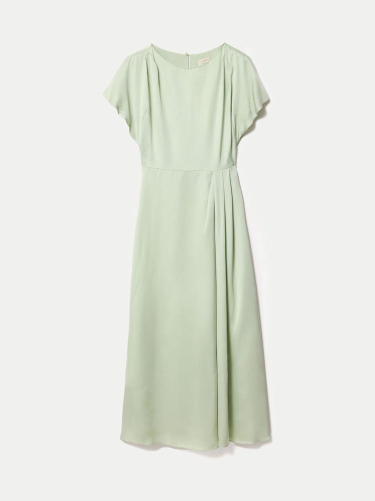 Jigsaw Green Cap Sleeve Satin Dress - Image 7 of 7