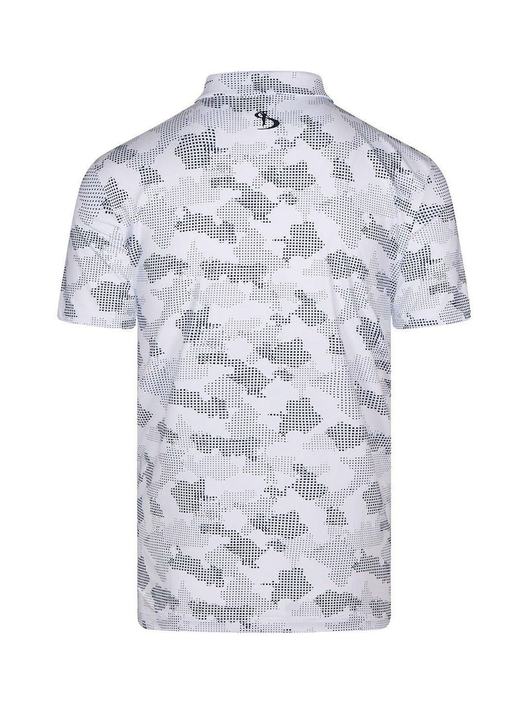 Stromberg White Men's Woburn Digi Camo Golf Polo Shirt - Image 2 of 4