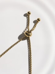 Gold Tone Waterproof Stainless Steel Sparkle Pully Bangle - Image 6 of 6