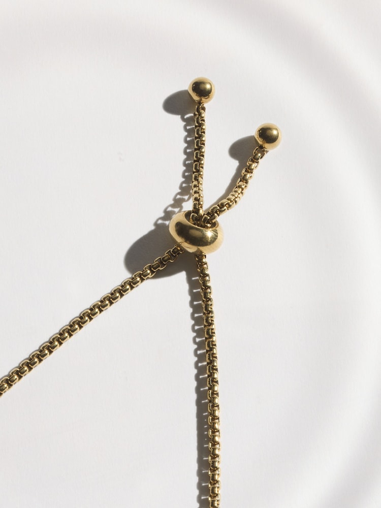 Gold Tone Waterproof Stainless Steel Sparkle Pully Bangle - Image 6 of 6