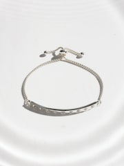 Silver Tone Waterproof Stainless Steel Sparkle Pully Bangle - Image 3 of 5