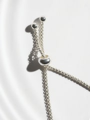 Silver Tone Waterproof Stainless Steel Sparkle Pully Bangle - Image 4 of 5
