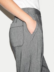 Jigsaw Black Chambray Cropped Trousers - Image 2 of 5