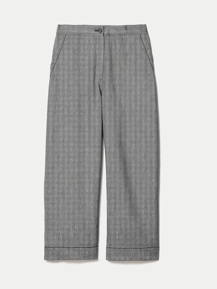 Jigsaw Black Chambray Cropped Trousers - Image 5 of 5 Jigsaw Black Chambray Cropped Trousers - Image 5 of 5