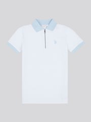 U.S. Polo Assn White Smart Two Tone Zip Polo Shirt - Image 1 of 3