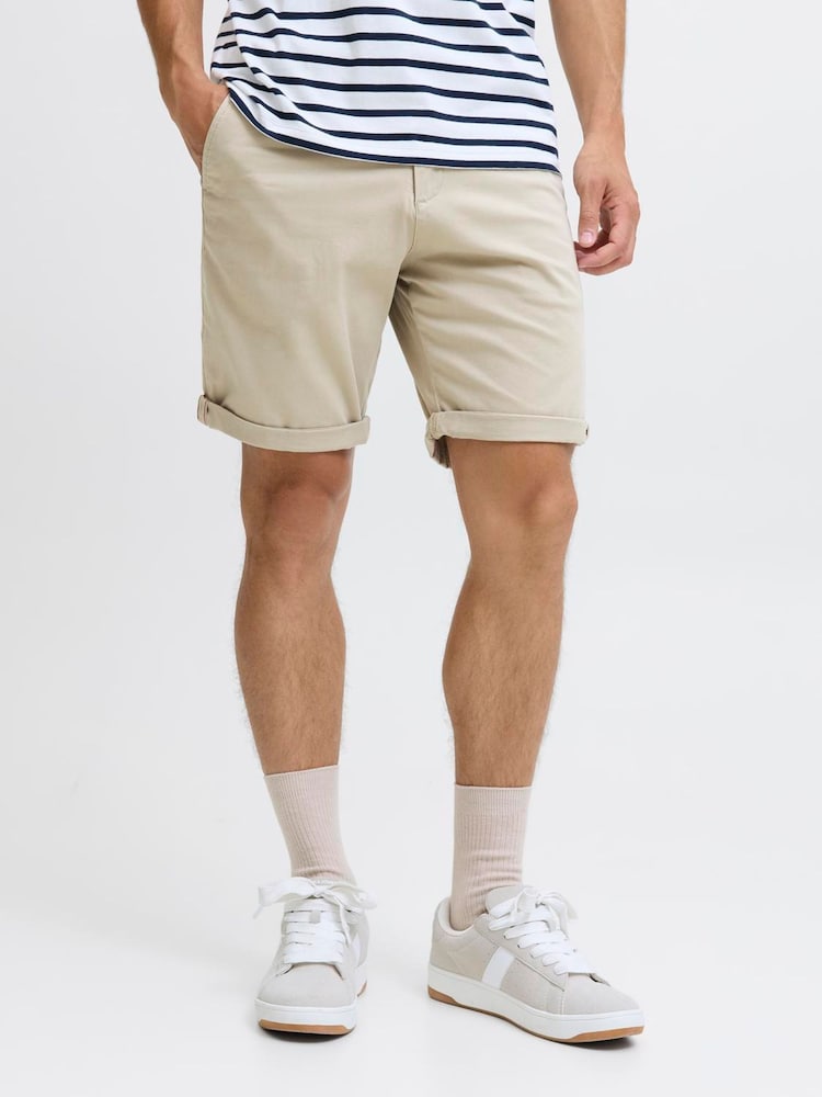 JACK & JONES Grey Regular Fit Chino Shorts - Image 1 of 8
