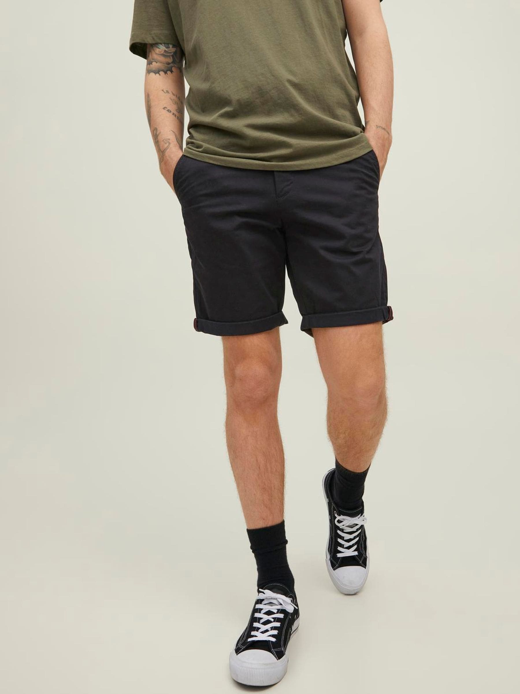 Jack & Jones Men's Black Regular Fit Rick Chino Shorts