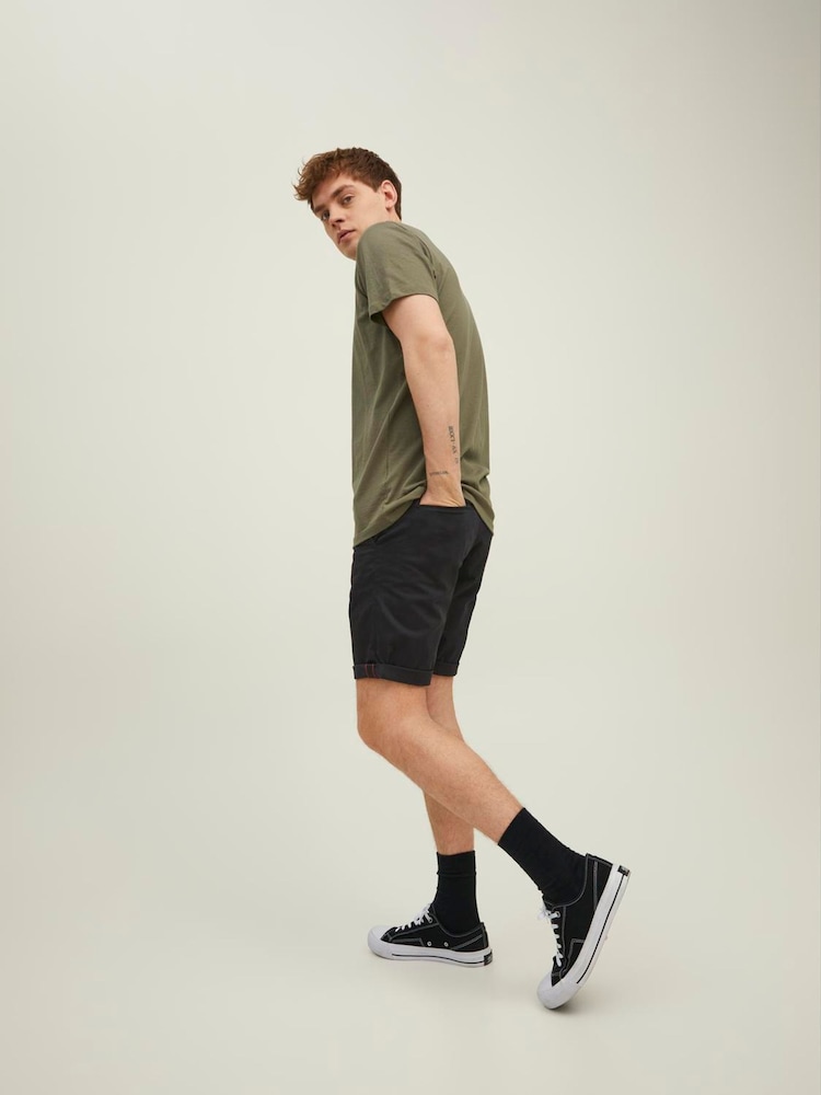 JACK & JONES Black Regular Fit Chino Shorts - Image 2 of 5 JACK & JONES Black Regular Fit Chino Shorts - Image 2 of 5