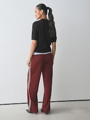 Czarny - Supersoft Short Sleeve Open Neck Polo Top - Obraz 3 z 7
